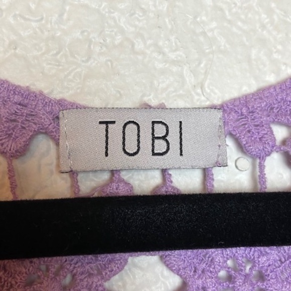 TOBI Purple Floral Crochet Festival Tank Top Med - Picture 7 of 10